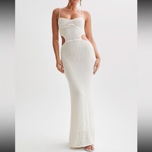 NWT Meshki Nerida Knit Cut Out Maxi Dress - Ivory